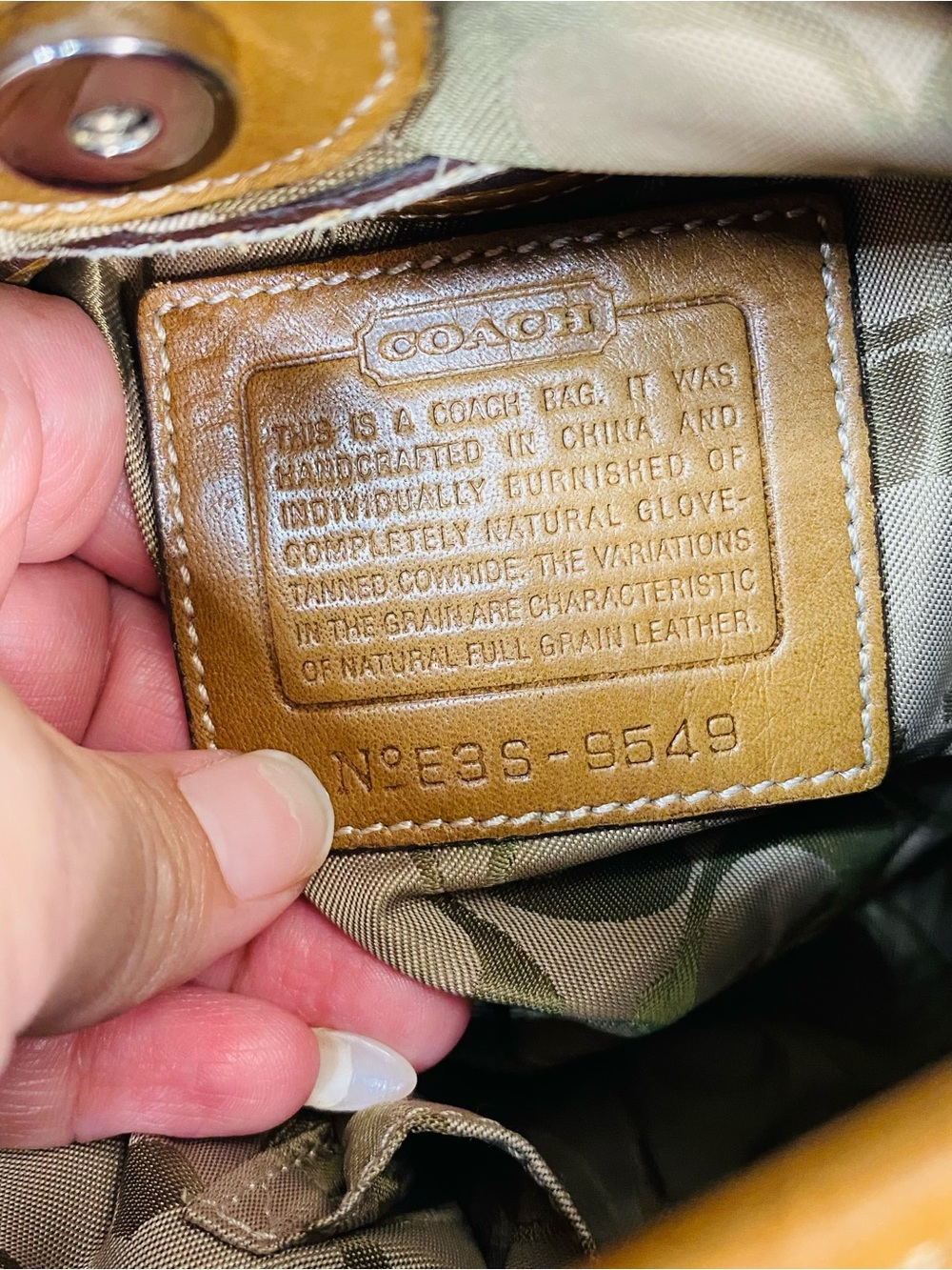 Vintage Coach Soho Legacy Slim Hippie Hobo Bag Tan Leather 9549 Crossbody Y2K - Picture 11 of 13